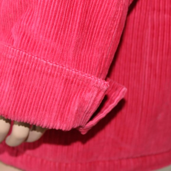 BLAIR WOMENS MEDIUM RED CORDUROY BLAZER JACKET SOFT FUR LINED BUTTON CLOSURE - Picture 5 of 8